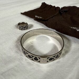 Coach Black and Silver Jewelry Set
